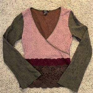 MANGO lace blouse long sleeve